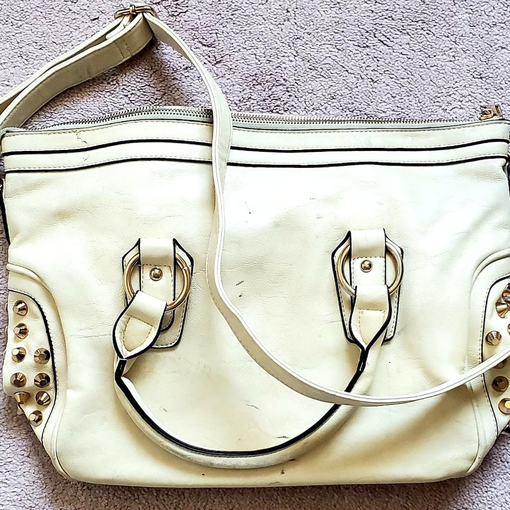 Beige Studded Purse